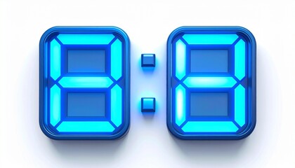 Glowing blue digital clock displaying 8:08.