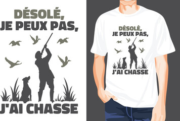 Hunting french quote t-shirt design