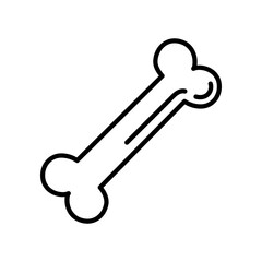 Minimalist line icon of human bone. Simple outline vector for anatomy, skeleton, orthopedic, and healthcare concept
