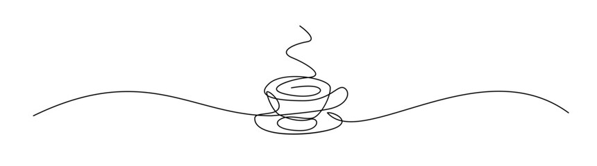 Continuous Line Drawing of Cup of Coffee