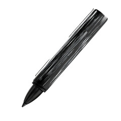 Sleek, dark pen with textured barrel