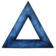 Indigo triangle, textured, 3D effect