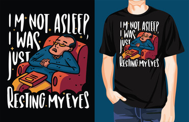 Sleep and resting man t-shirt design