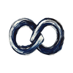 Infinity symbol, painted dark blue and white