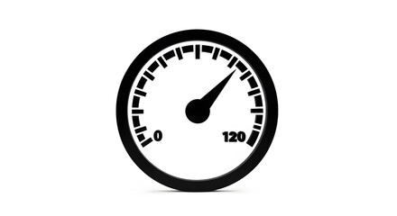 Speedometer Gauge Indicating High Speed Automotive Performance Measurement.