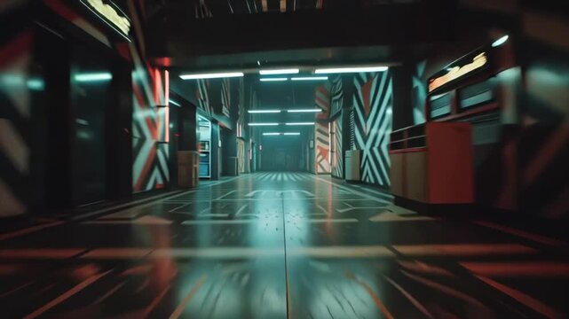 Cyberpunk Corridor Futuristic Interior Design Concept