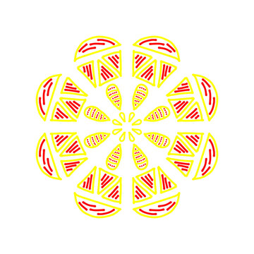 bright geometric floral