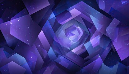 Abstract geometric shapes in deep violet and blue