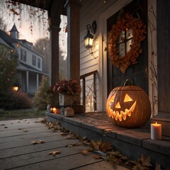 Obraz premium Jack-o’-Lantern Square Scene