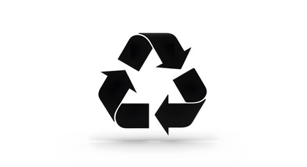 Black Recycle Symbol on White Background.