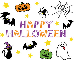 ハロウィンのイラストセット