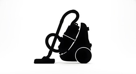 Black Silhouette of a Vacuum Cleaner.