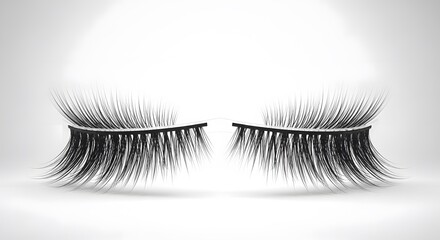 Pair of False Eyelashes Close-up Beauty Makeup Fashion.