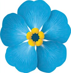 Vibrant blue flower with yellow center