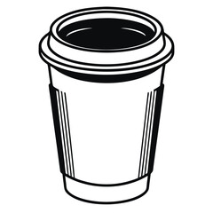 Hot Coffee Cup with Steam on White Background