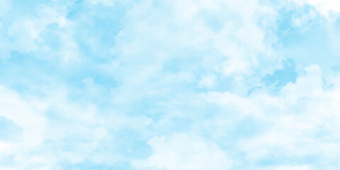 abstract blue sky with clouds, white fluffy clouds on blue sky in summer, clouds white patterns on bright blue sky background, abstract blue watercolor background. Sky pattern with blue color.