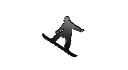 Silhouette of a Snowboarder in Action.