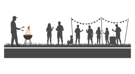 Summer barbecue with friends and family enjoying an outdoor gathering