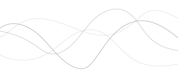 Technology abstract lines on white background. Undulate Grey Wave Swirl, frequency sound wave, twisted curve lines with blend effect