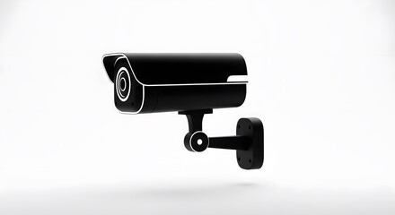 Black Security Camera on a Wall.
