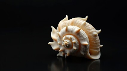 Obraz premium seashell on black background
