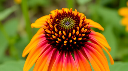 Clasping Coneflower (Rudbeckia amplexicaulis). Flowering Capitulum Closeup