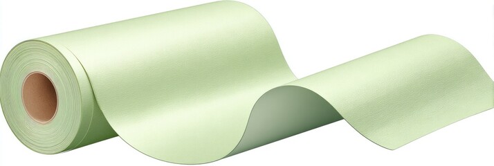 Light-green roll of material, possibly paper or plastic