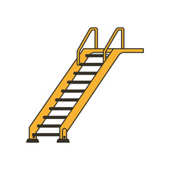 Industrial Staircase Illustration on White Background for Architecture and Engineering Design
