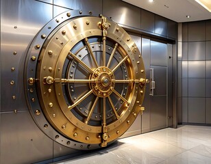 Large gold vault door