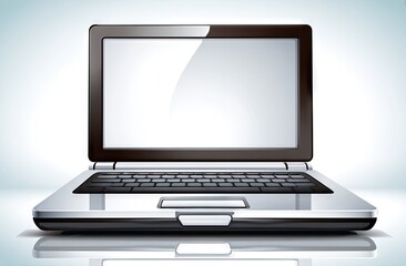 Modern laptop computer, front view