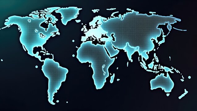 world map on black background - Powered by Adobe