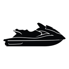 Silhouette of a modern jet ski watercraft for recreational water sports