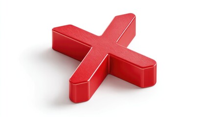 Obraz premium Red 3D X symbol