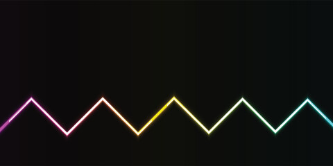 Colorful zigzag line pattern against a dark background, creating a vibrant, abstract design.