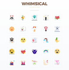 25 128x128 Flat Vector Icons optimized for Whimsical PIXEL Perfect display
