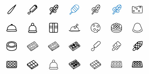 Illustration showing a variety of drill bits with different shapes and designs arranged in a grid pattern