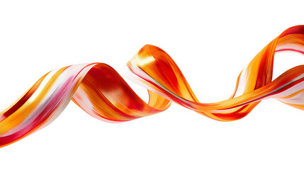 Abstract swirling ribbons of orange and white