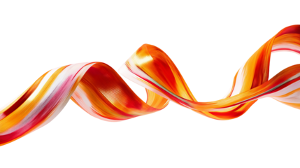 Abstract swirling ribbons of orange and white