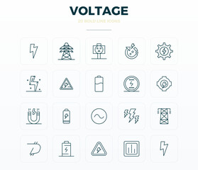 Voltage Vector Graphics featuring 20 Bold Outline PIXEL Perfect 128x128 Designs