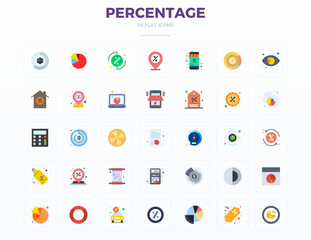 35 Vector Icons inspired by Percentage in PIXEL Perfect 128x128 Flat quality