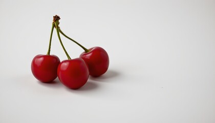 This is an image showcasing cherries with a white background, possibly for commercial purposes or as part of a food related article or recipe
