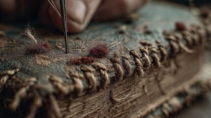 Portrait of rugged bearded carpenter resting on wooden beam in rustic workshop, capturing the grit, experience, and quiet pride of traditional woodworking craftsmanship in a hands-on building environm