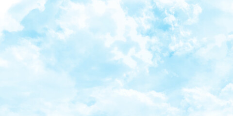 abstract blue sky with clouds, white fluffy clouds on blue sky in summer, clouds white patterns on bright blue sky background, abstract blue watercolor background. Sky pattern with blue color.