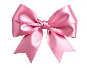 Naklejka premium Pink satin ribbon bow on white