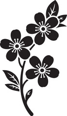 Cherry Blossom Flower Silhouette Vector Illustration for Springtime Designs and Floral Projects