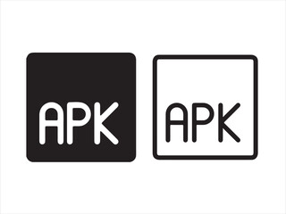Apk icon set isolated on white background for android package file design