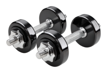 Strength training workout equipment home gym fitness tools isolated on transparent background