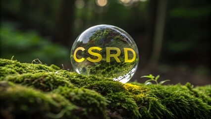 Corporate sustainability reporting directive csrd concept in a natural forest setting