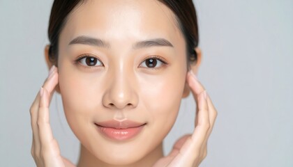 Fototapeta premium Close-up portrait of a woman with soft skin
