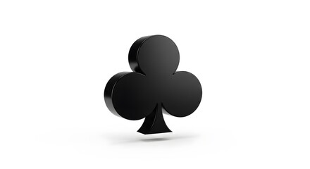 Black 3D Rendered Club Suit Symbol.